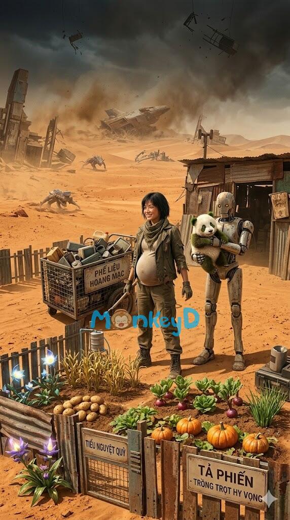 Xuyên không Mang Thai Nhặt Rác Trồng Trọt Nuôi con Tại Hoang Mạc