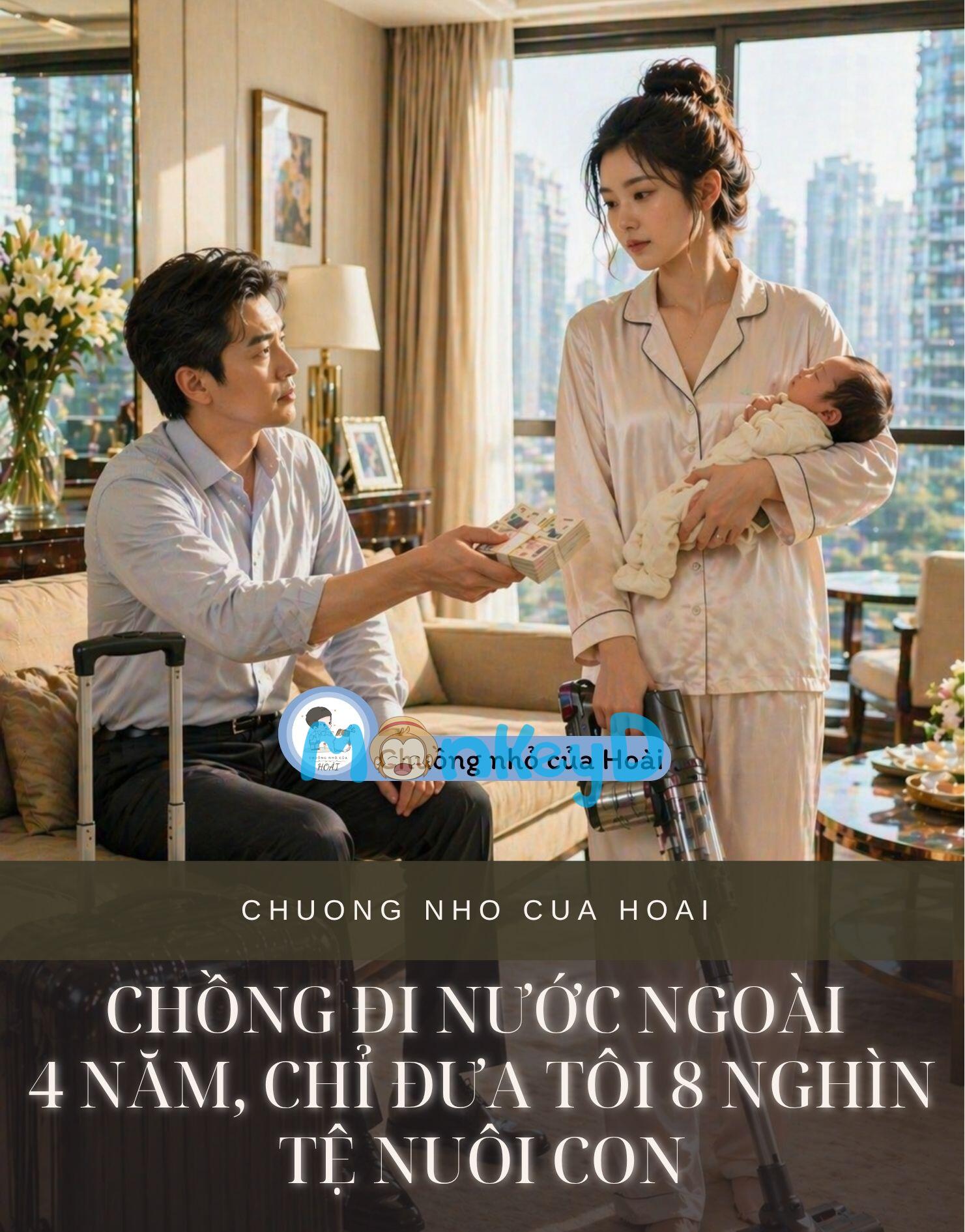 CHỒNG ĐI NƯỚC NGOÀI 4 NĂM, CHỈ ĐƯA TÔI 8 NGHÌN TỆ NUÔI CON
