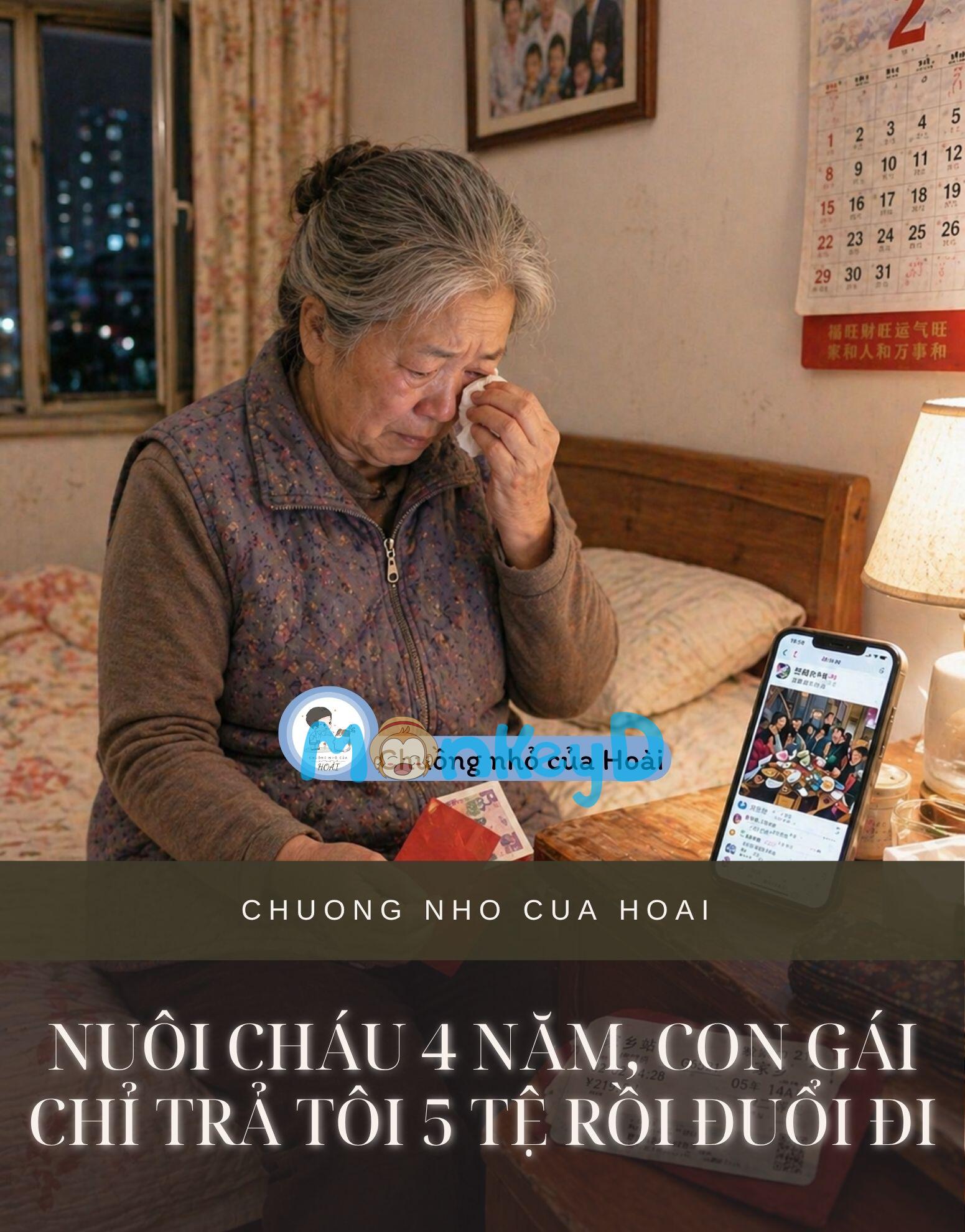 NUÔI CHÁU 4 NĂM, CON GÁI CHỈ TRẢ TÔI 5 TỆ RỒI ĐUỔI ĐI